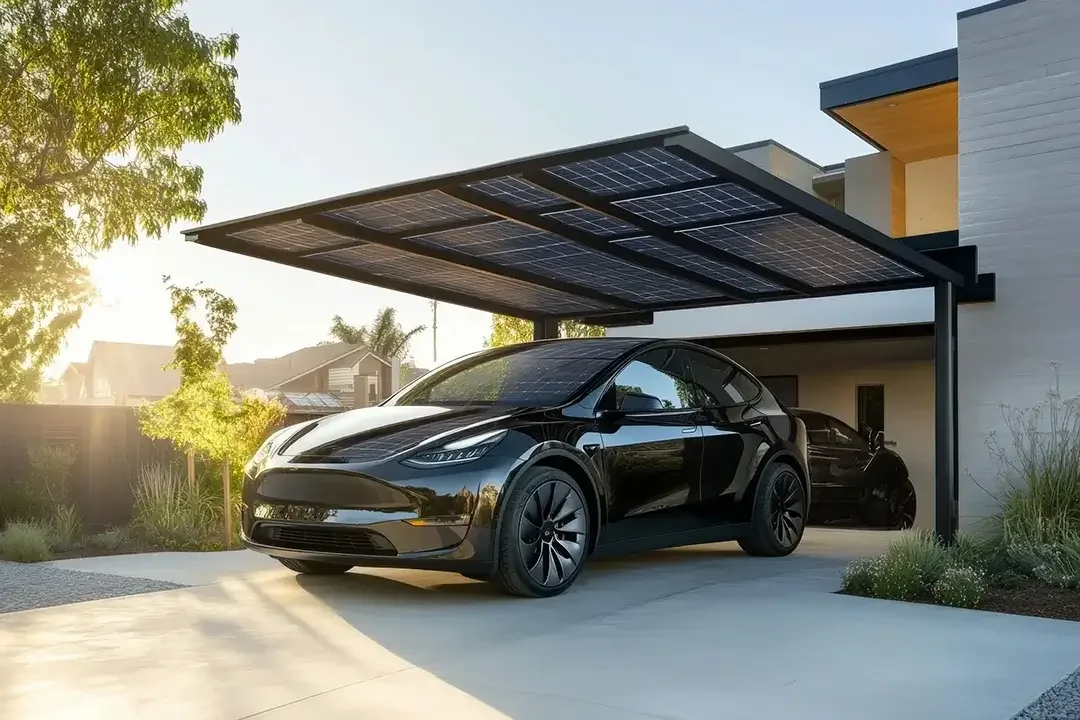 Car in a parking area into a reliable energy hub